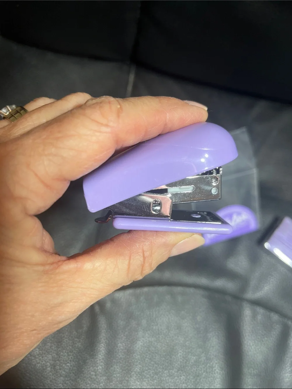 Mini Stapler Light Purple w/ 1000 Staples Desk Travel Dorm